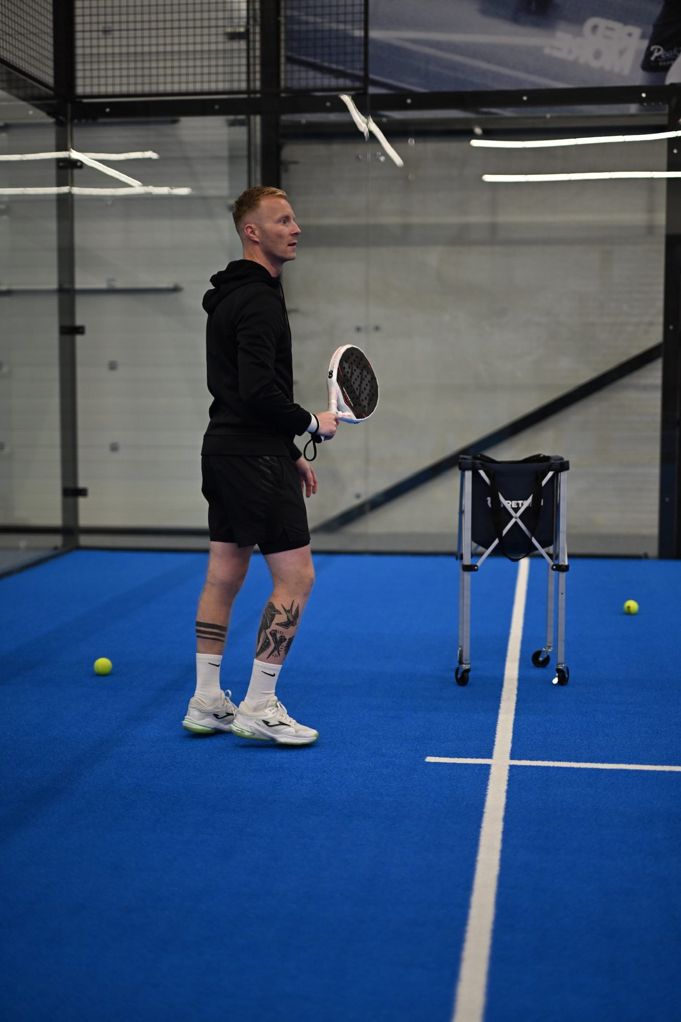 Padeltrainer Stan Hurenkamp op de baan